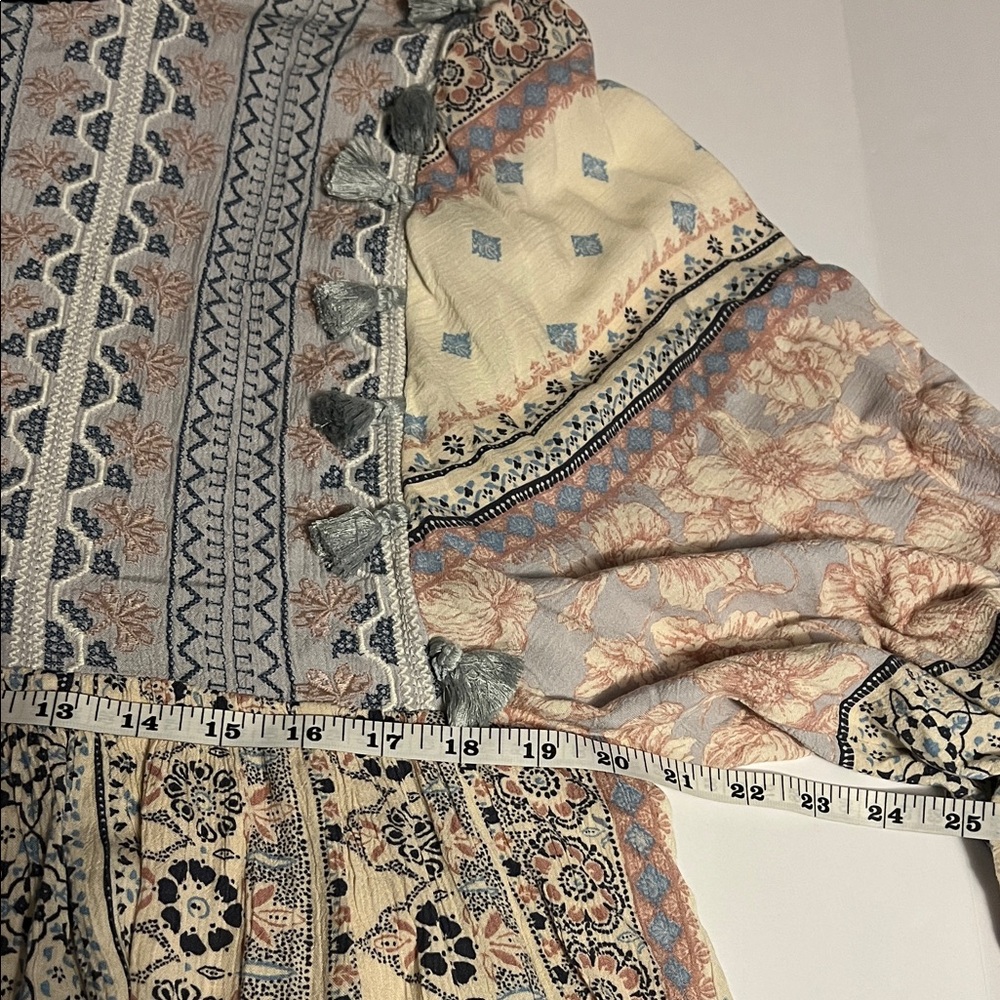 American Eagle Patchwork Peasant Top Embroidered … - image 7